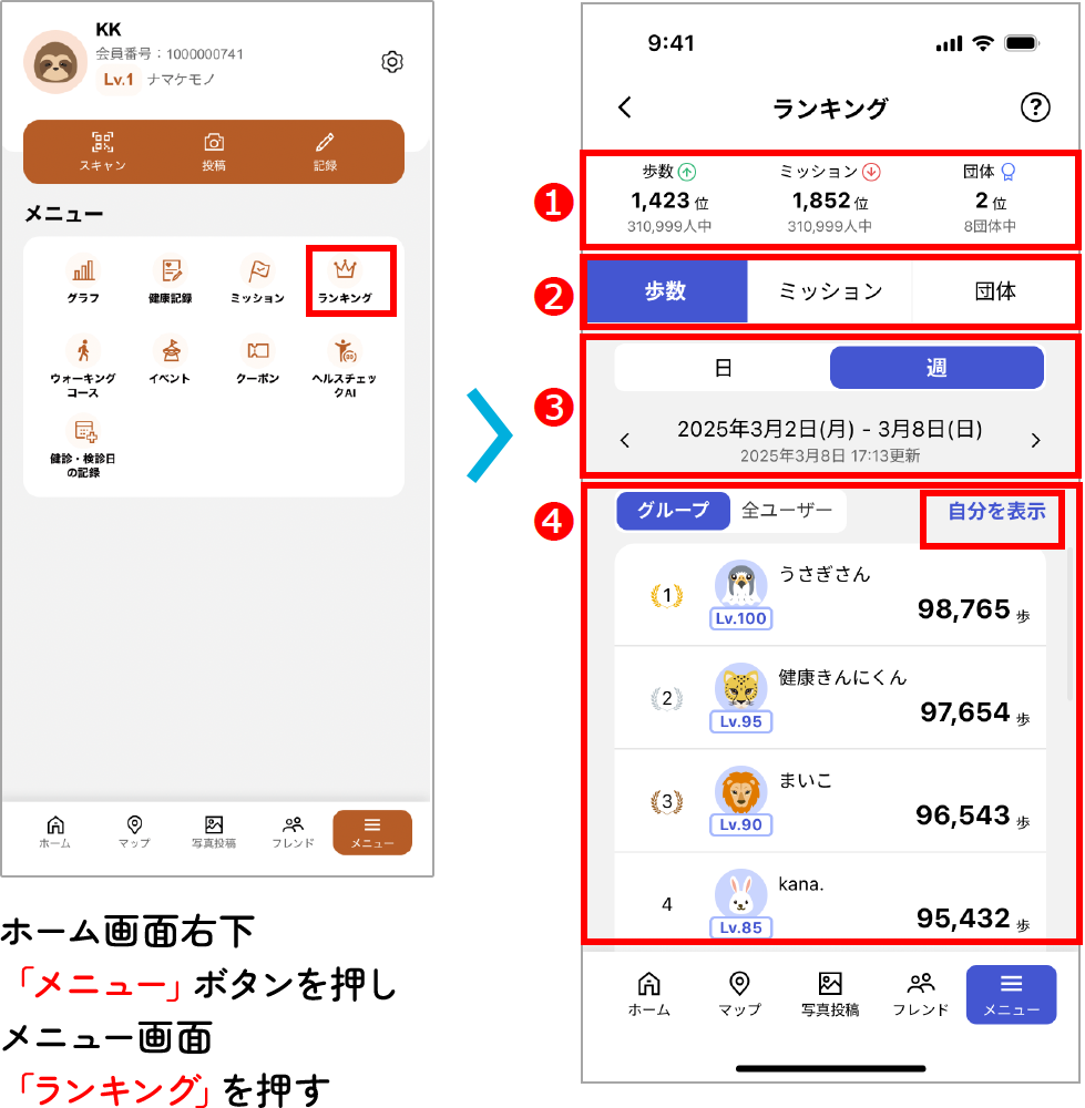 ランキング表示